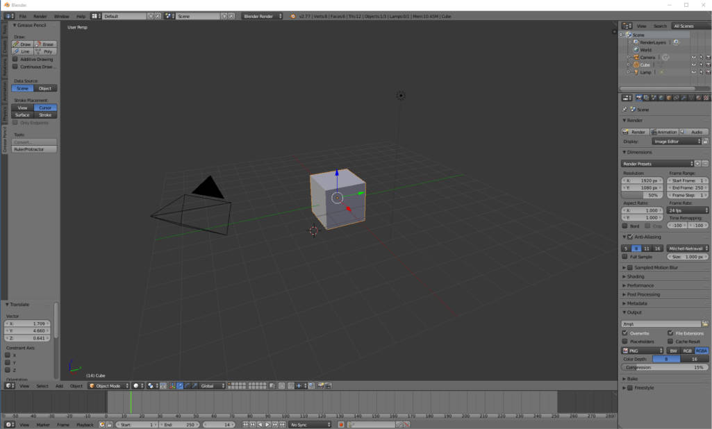 Blender 3D modeling program
